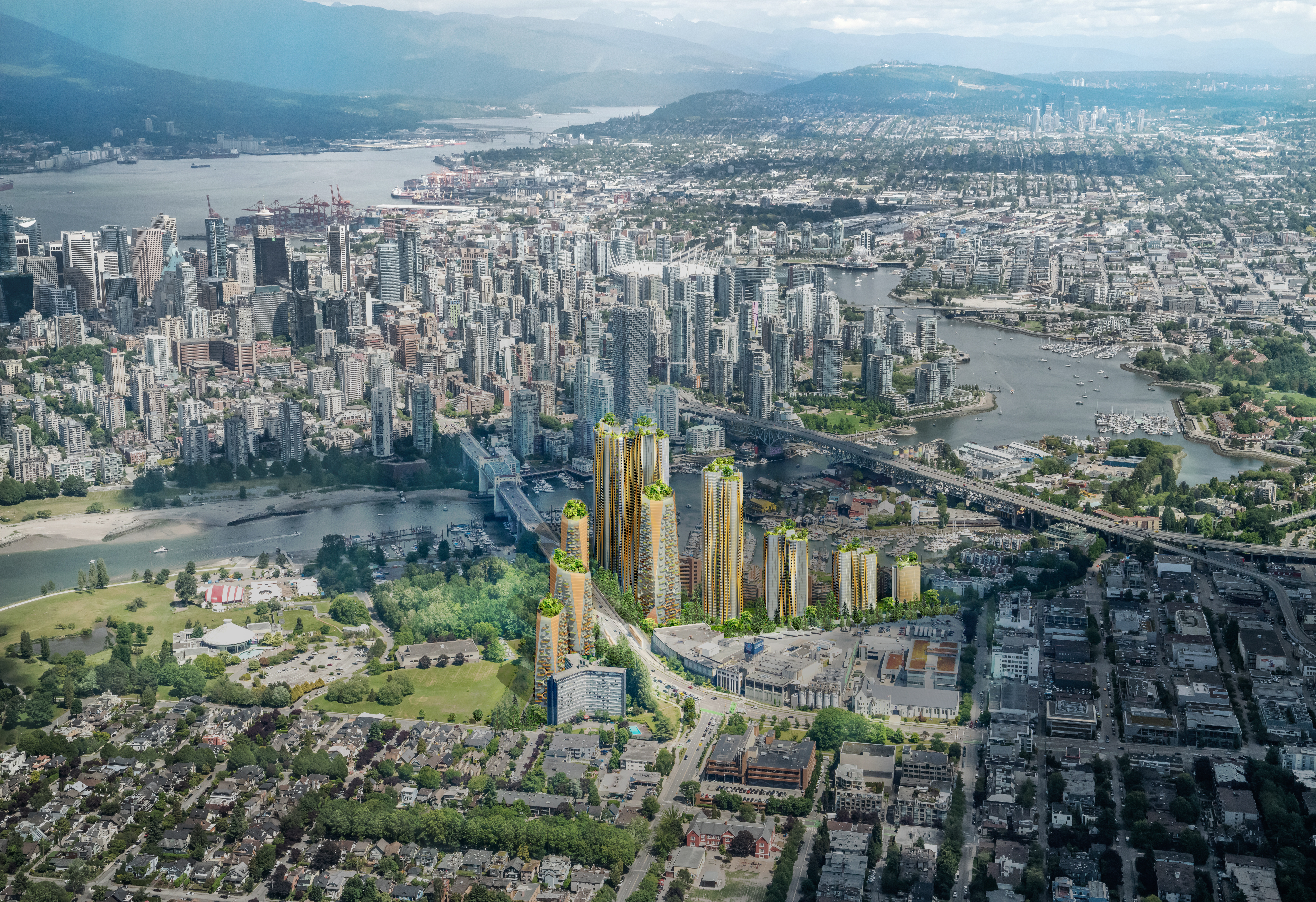 Aerial View North Towards Downtown Vancouver